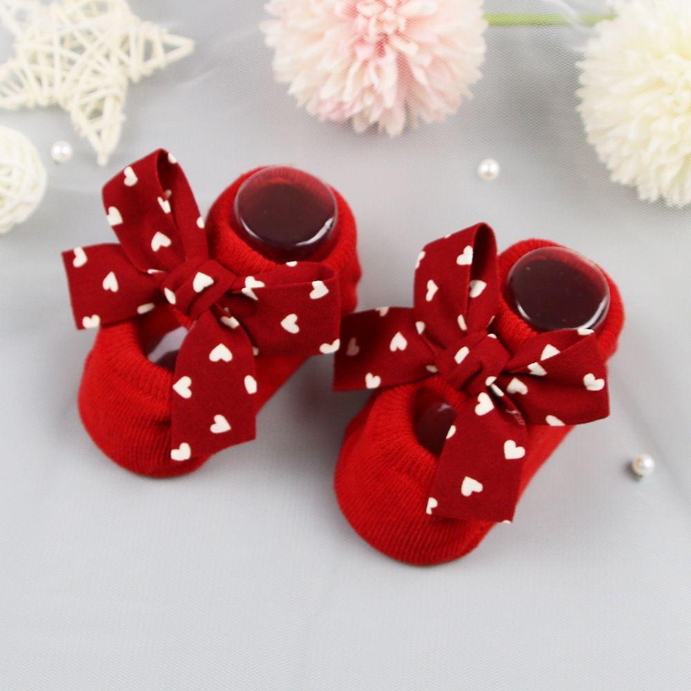 CACTU Vớ Cotton Đế Cao Su Chống Trượt Cho Bé Gái Sơ Sinh