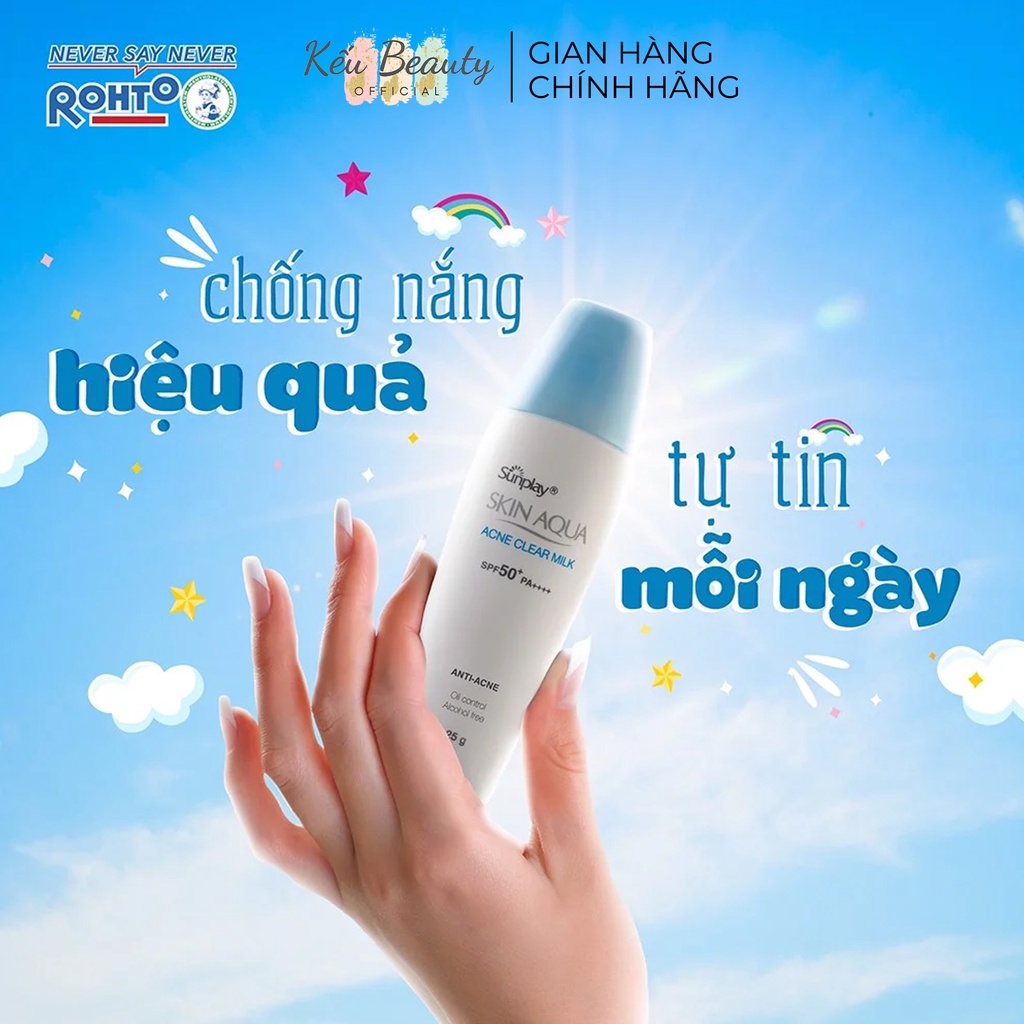 Sữa chống nắng dưỡng da ngừa mụn Sunplay Skin Aqua Acne Clear Milk SPF 50+ PA++++ 25g