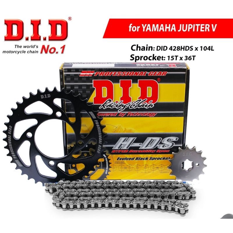 Nhông sên dĩa DID YAMAHA JUPITER V – Sên đen 10ly DID HDS