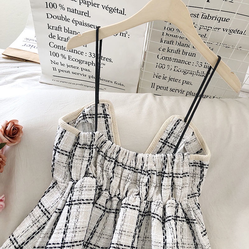 Áo Vest Cổ Chữ V Họa Tiết Sọc Caro Màu Sắc Tương Phản Phong Cách Retro Hàn Quốc