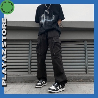 Quần cargo pant v2, túi hộp, dây thắt ống playaz
