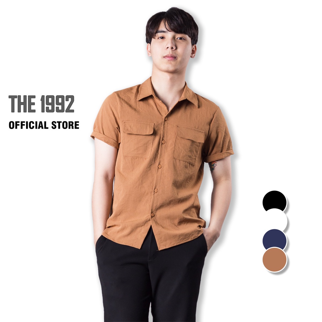 Áo sơ mi nam THE 1992 Áo đũi nam cổ bẻ cộc tay - Hàng nhập khẩu