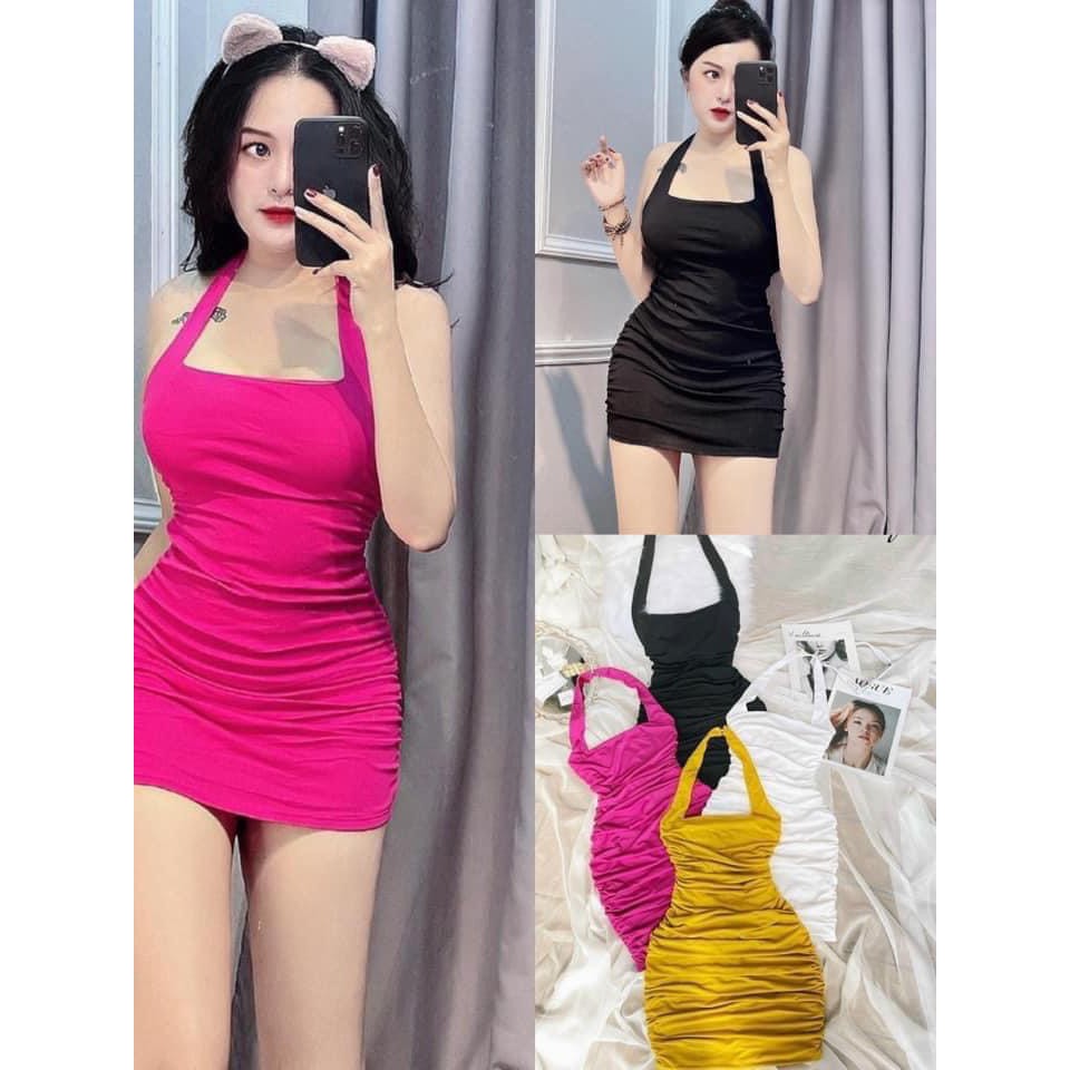 đầm yếm body nhún 2 bên hot hit | BigBuy360 - bigbuy360.vn