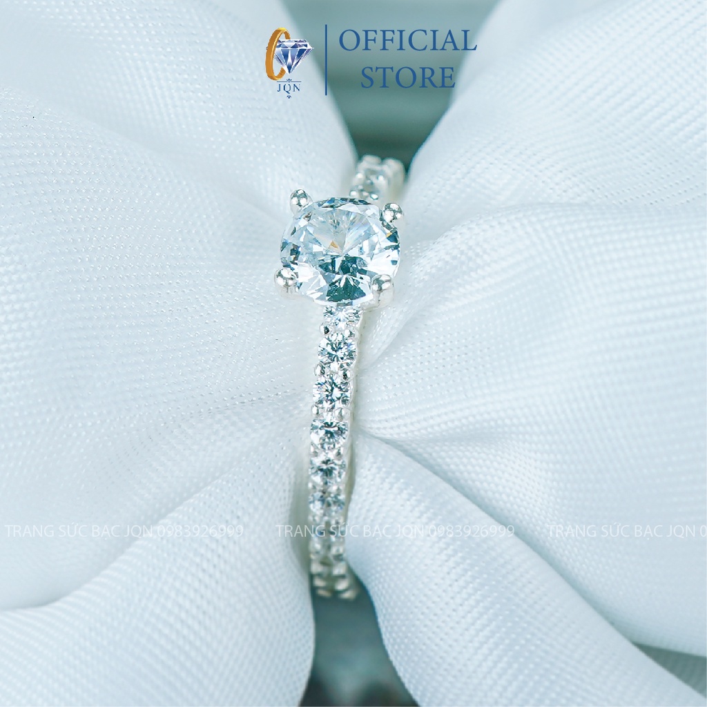 Nhẫn Nữ Bạc Thật JQN Nhẫn Đính Đá FULL N21