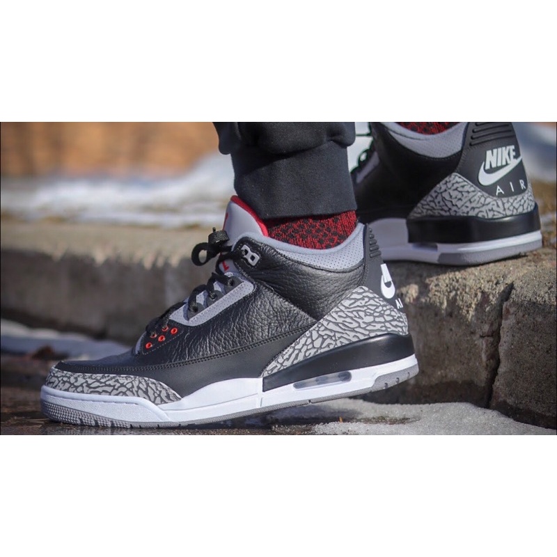 'Giày Cổ Thấp' Nike Air Jordan 3 Retro Black Cement