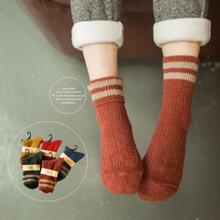 Tất Vintage cổ sọc cực mịn