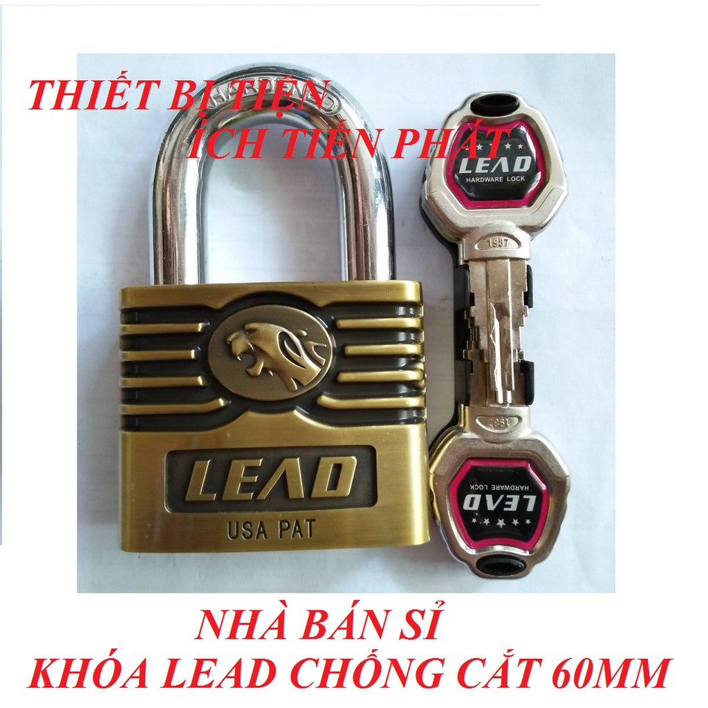 [CHÍNH HÃNG] Ổ Khóa Cửa LEAD Đầu Báo 60mm Chống Cắt Cao Cấp Chống Trộm