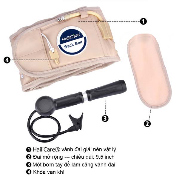 Đai Hơi Kéo Dãn Cột Sống Lưng HAILICARE HC-B02, Đai Lưng Thoát Vị Đĩa Đệm, Đai Nẹp Lưng