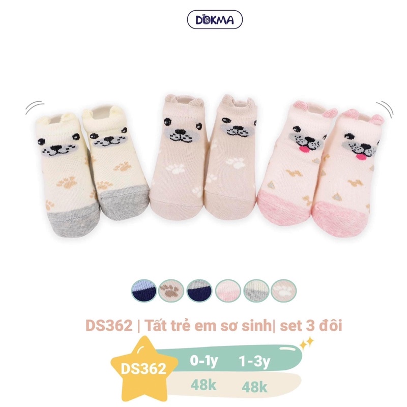 SET tất 3 đôi dokma 0-3y