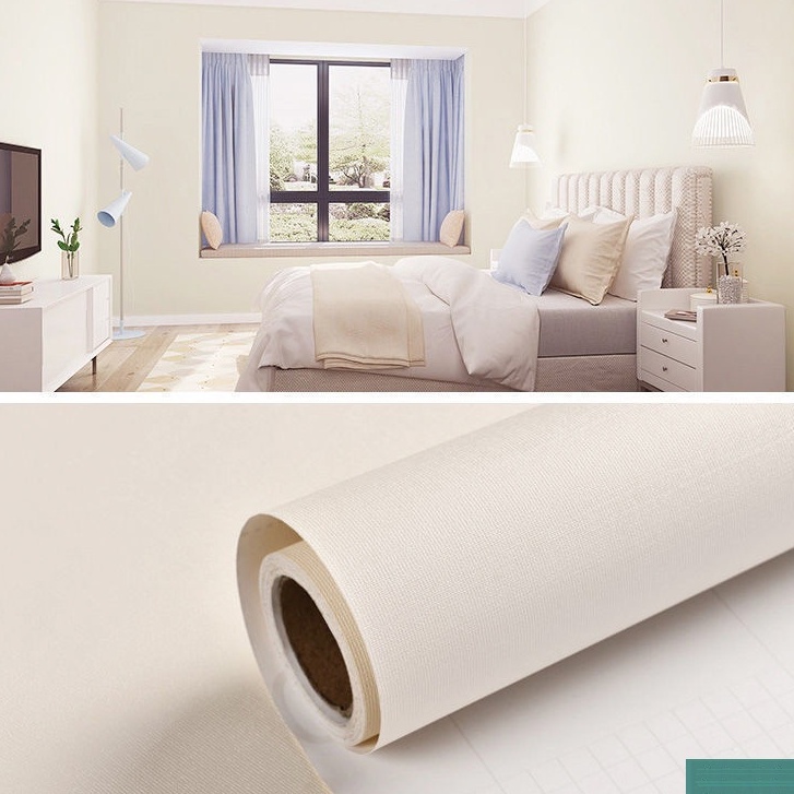 10M Giấy Dán Tường Một Màu Pastel Pe Vàng_Rộng 45Cm Decal Dán Tường Màu Trơn Pastel Có Keo Sẵn