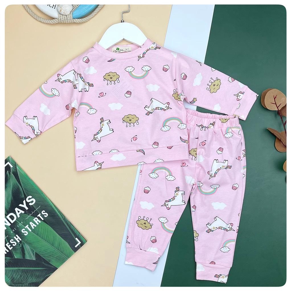Bộ nỉ da cá mỏng bé trai, bé gái LITIBABY size 1/5