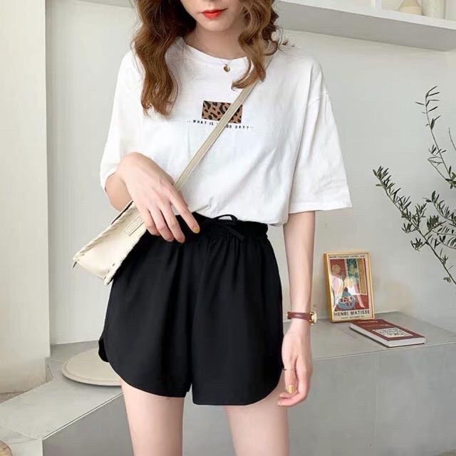 Quần đùi nữ đẹp cạp chun vải trượt thái mềm mịn mát không nhăn nhàu