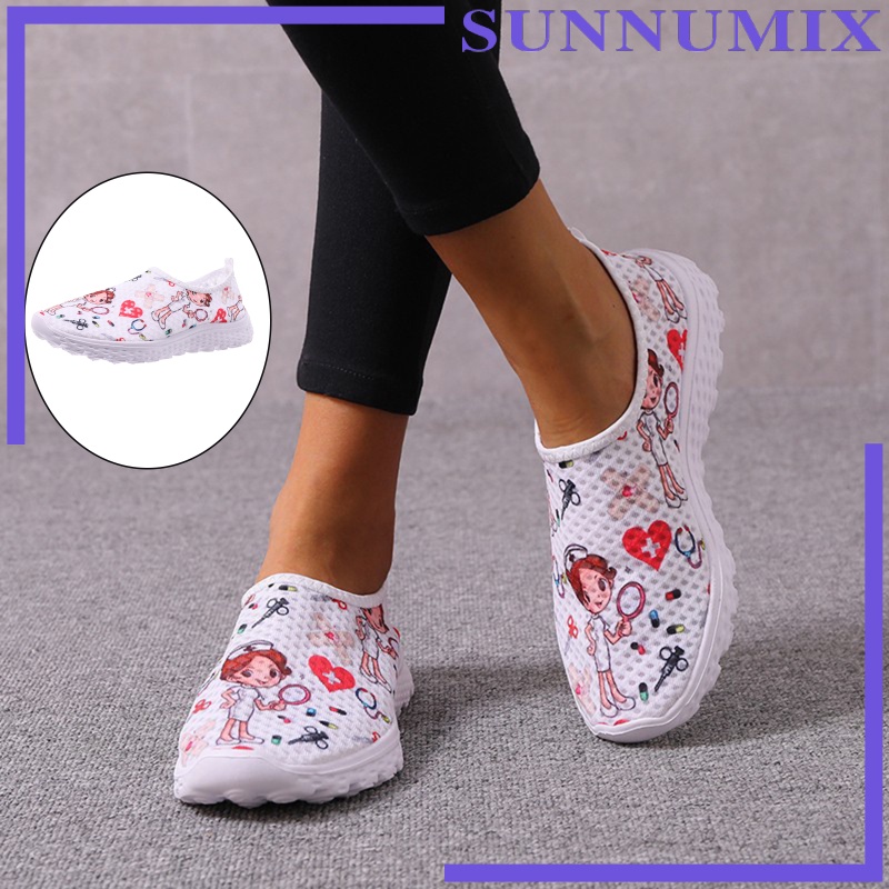 [SUNNIMIX] Nurse Doctor Women Sneakers Cosplay Slip On Mesh Cosplay Cartoon Shoes