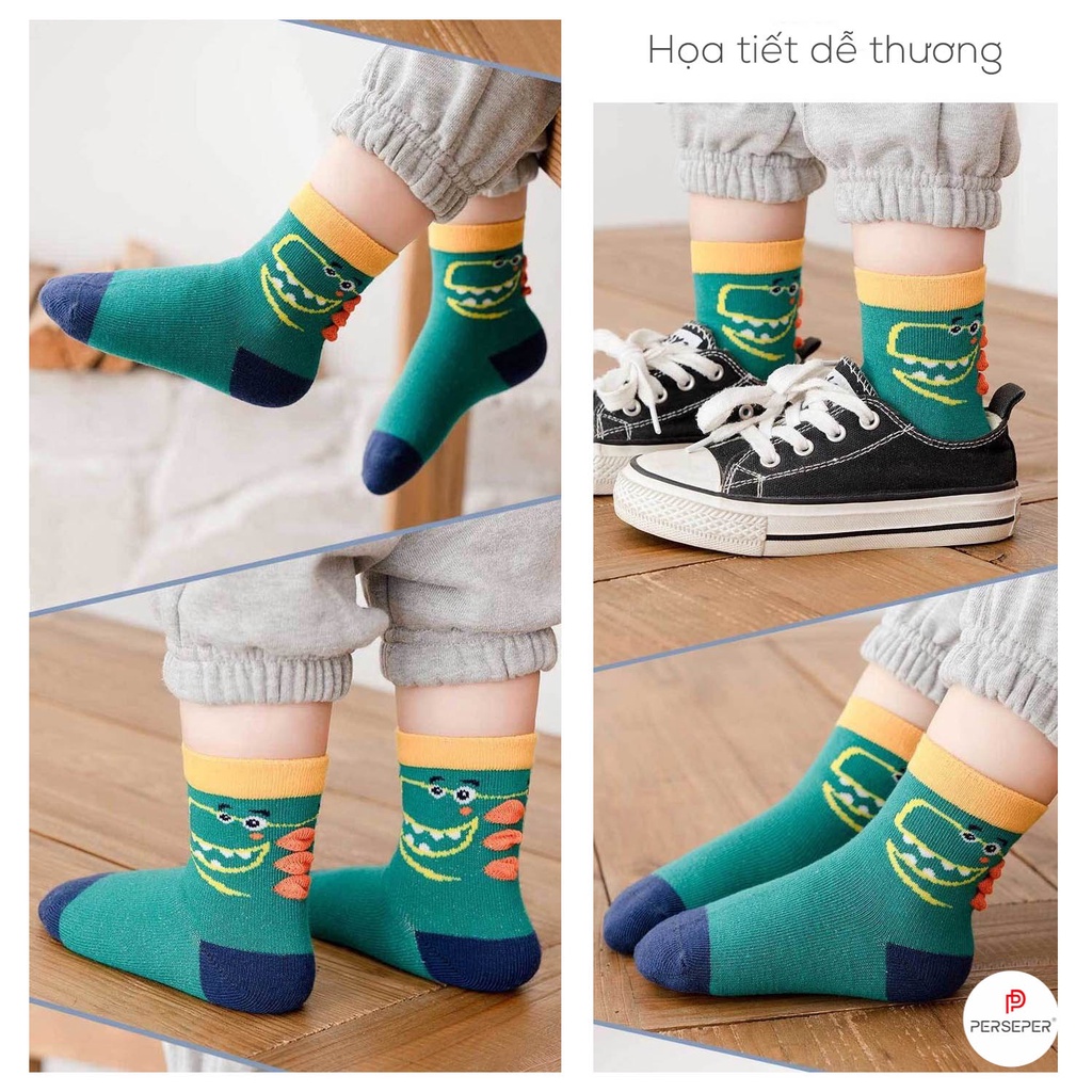 Tất cho bé gái trai kiểu dáng đáng yêu, sét tất vớ trẻ em chất liệu vải Hàn thoáng mát- Cherry Shop
