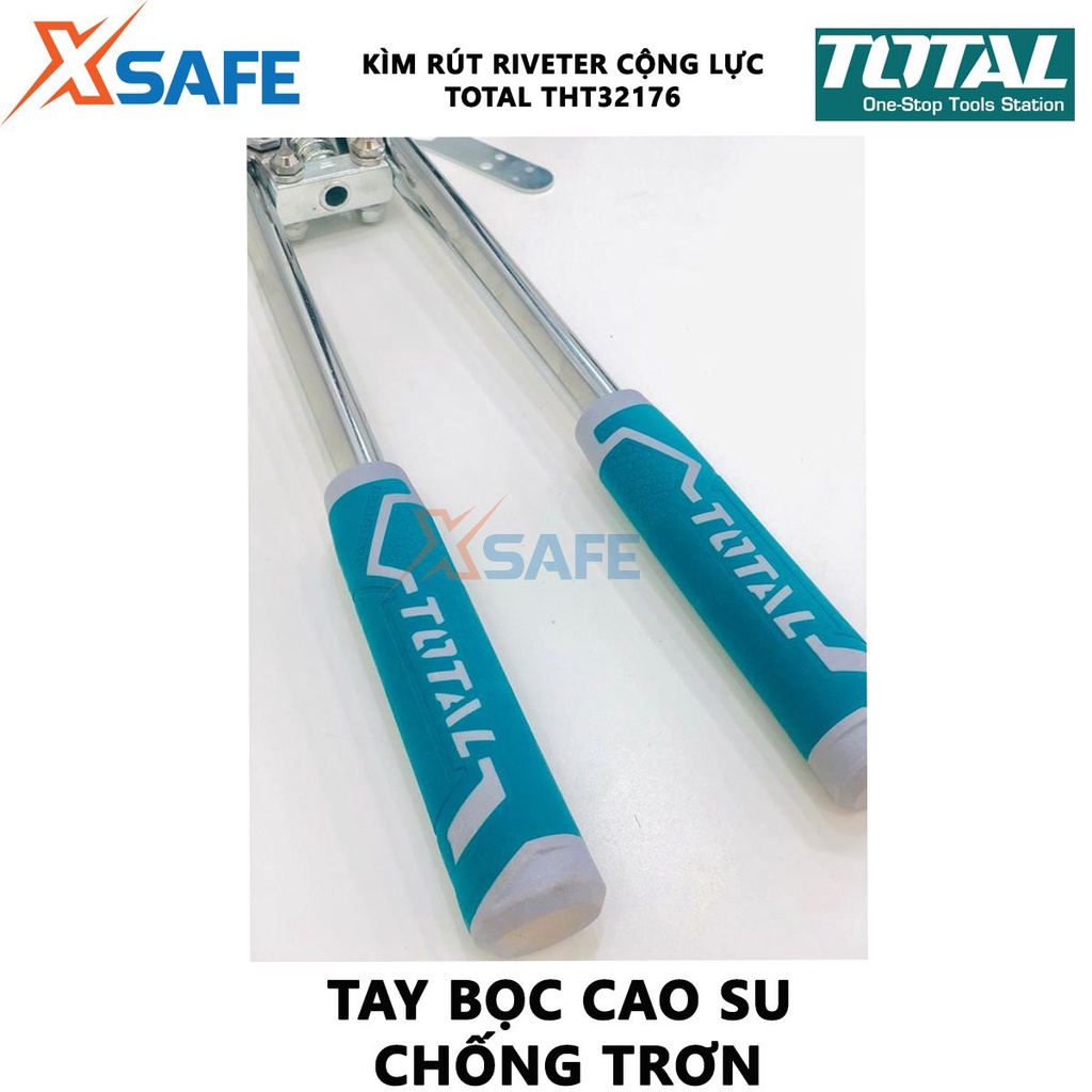 Kìm rút riveter cộng lực TOTAL THT32176 | kềm rút đinh tán kích thước của kìm 17&quot; ( 420 mm) kích thước áp dụng 3.2mm