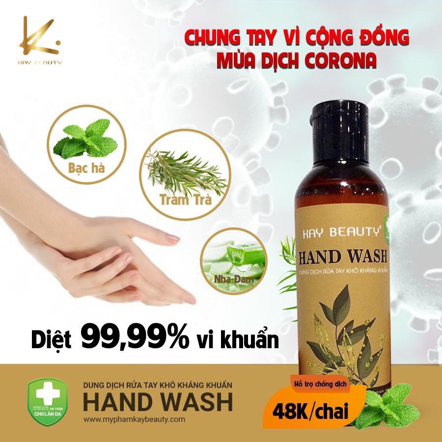 ( Hàng chính hãng ) Dung dịch rửa tay khô thảo mộc diệt sạch khuẩn 99.9% 120ml