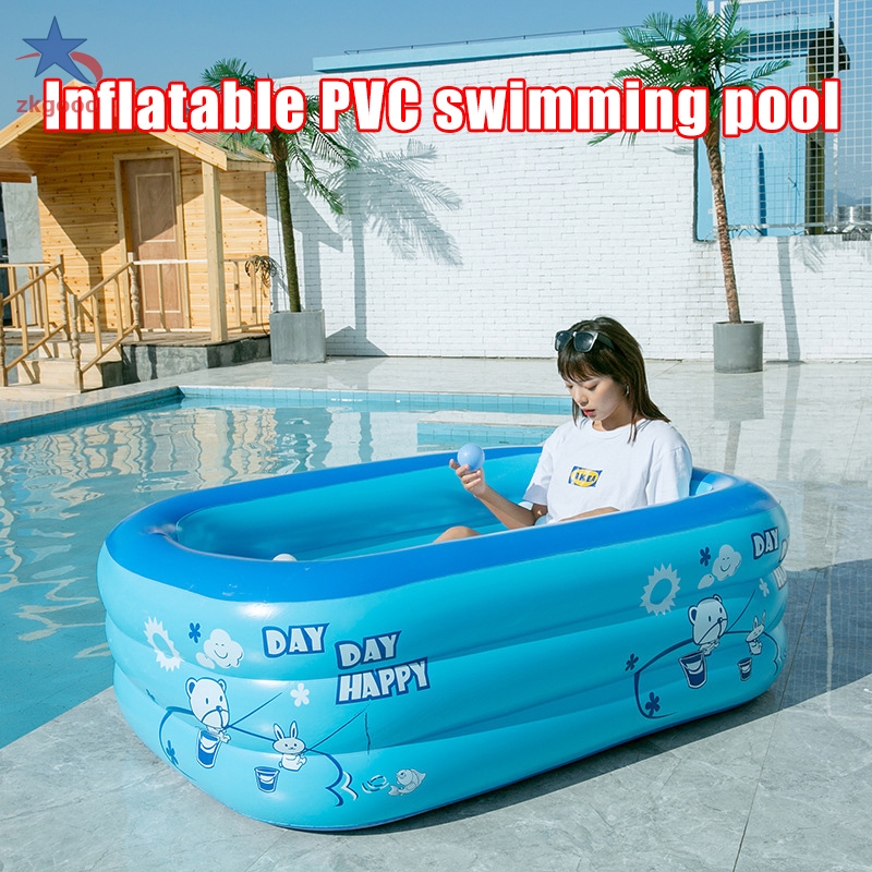 PVC Rectangular Inflatable Baby Swimming Pool Home Courtyard Garden Kid Swimming Pool