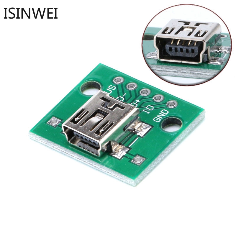 Bộ 5 thẻ chuyển đổi từ Mini USB sang DIP cho 2.54mm PCB 5P Female cổng USB-02