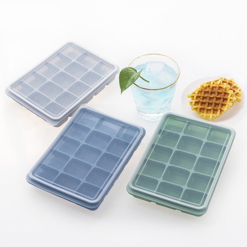 Khay trữ đông, làm đá silicon có nắp loại dày