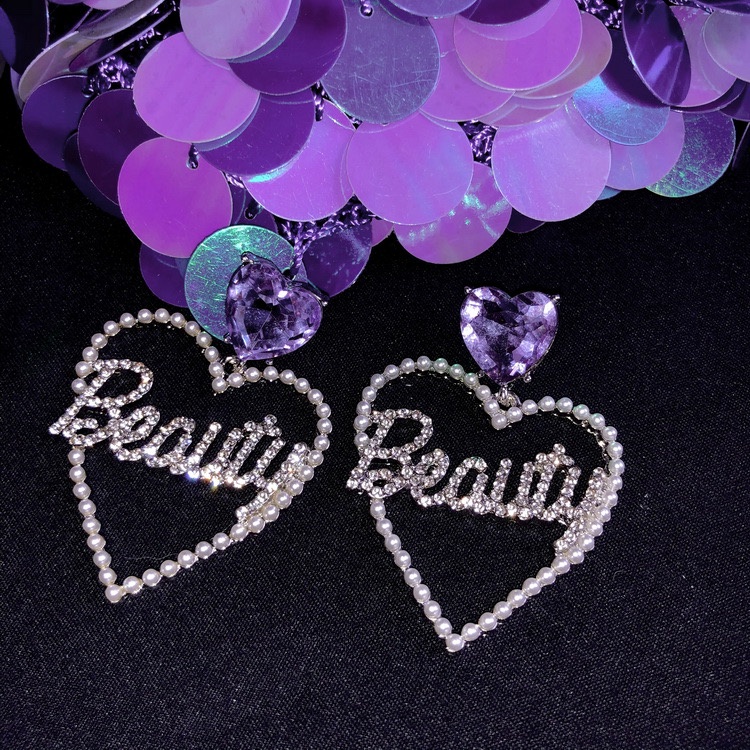 Bông Tai Đính Kim Cương Chữ love Xinh Xắn Cho Nữ