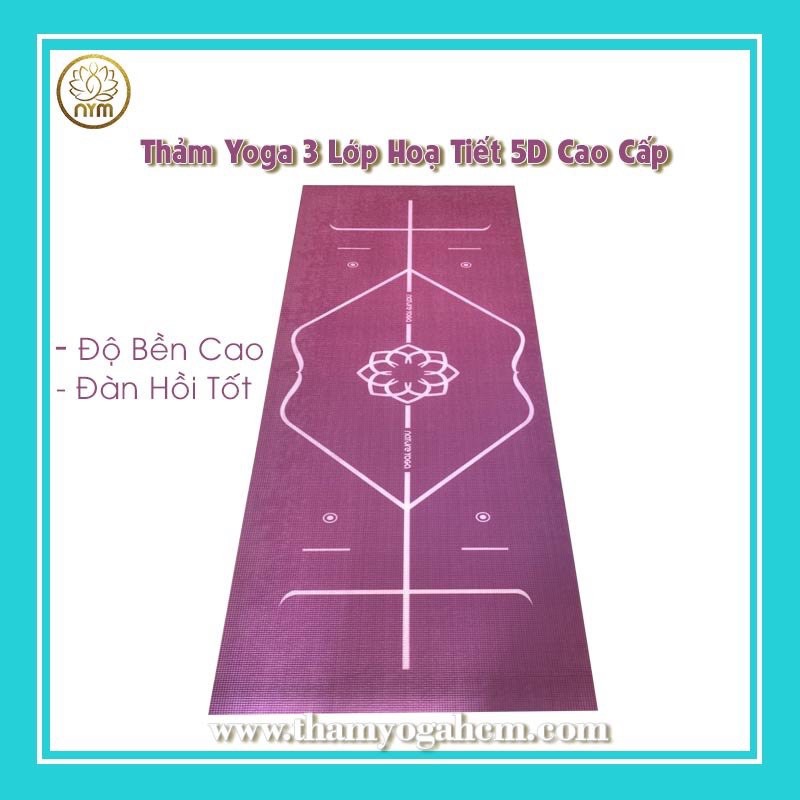 Yoga Hoạ Tiết 5D Độ bền Cao - Đàn Hồi Tốt ( Kèm Túi)