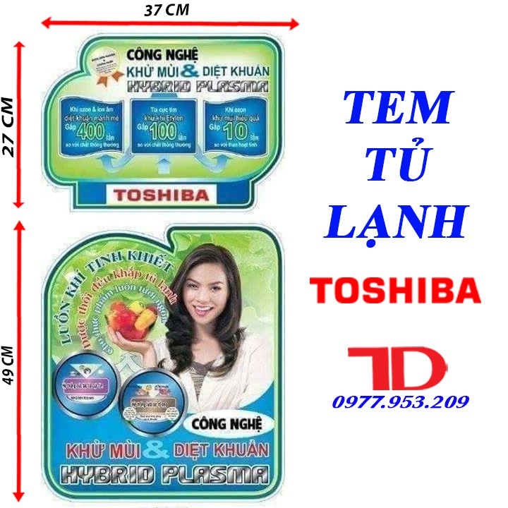 Miếng dán tủ lạnh TOSHIBA, tem tủ lạnh, tem dán tủ lạnh, tem trang trí tủ lạnh dùng cho tủ lạnh TOSHIBA mẫu 1