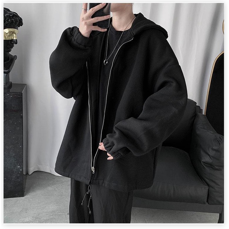 Áo khoác nam dây kéo chất nỉ from rộng đẹp