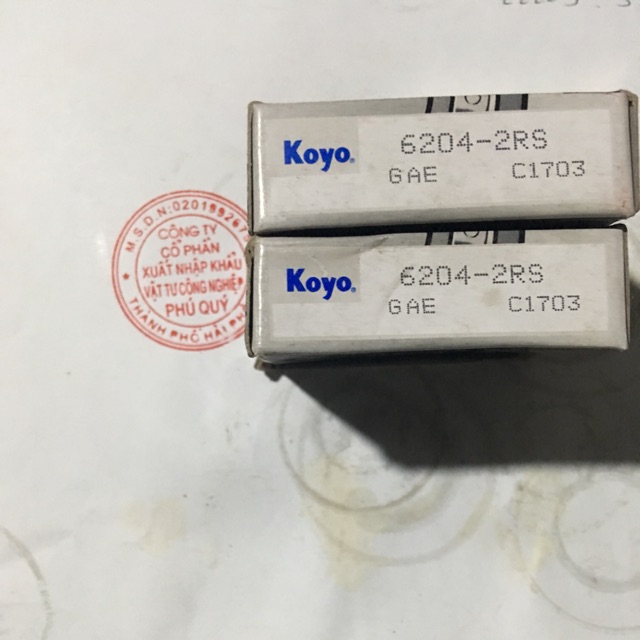 Combo 2 vòng bi, bạc đạn Koyo 6204 - 2rs