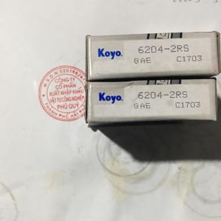 Combo 2 vòng bi, bạc đạn Koyo 6204 - 2rs