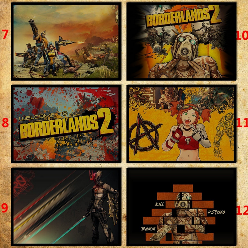 Áp Phích Giấy Kraft In Hình Game Unframed Borderlands 2 Trang Trí Nhà Cửa