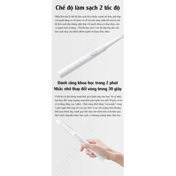 (*)GIAO HỎA TỐC Bàn chải điện Xiaomi Mijia T100 - Bàn Chải Đánh Răng Mijia T100