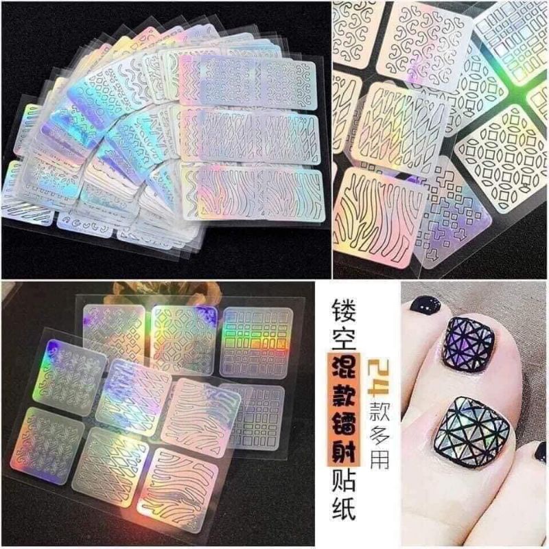 Sét 6  khuôn mẫu nail,khuôn mẫu móng chân tay mẫu đẹp