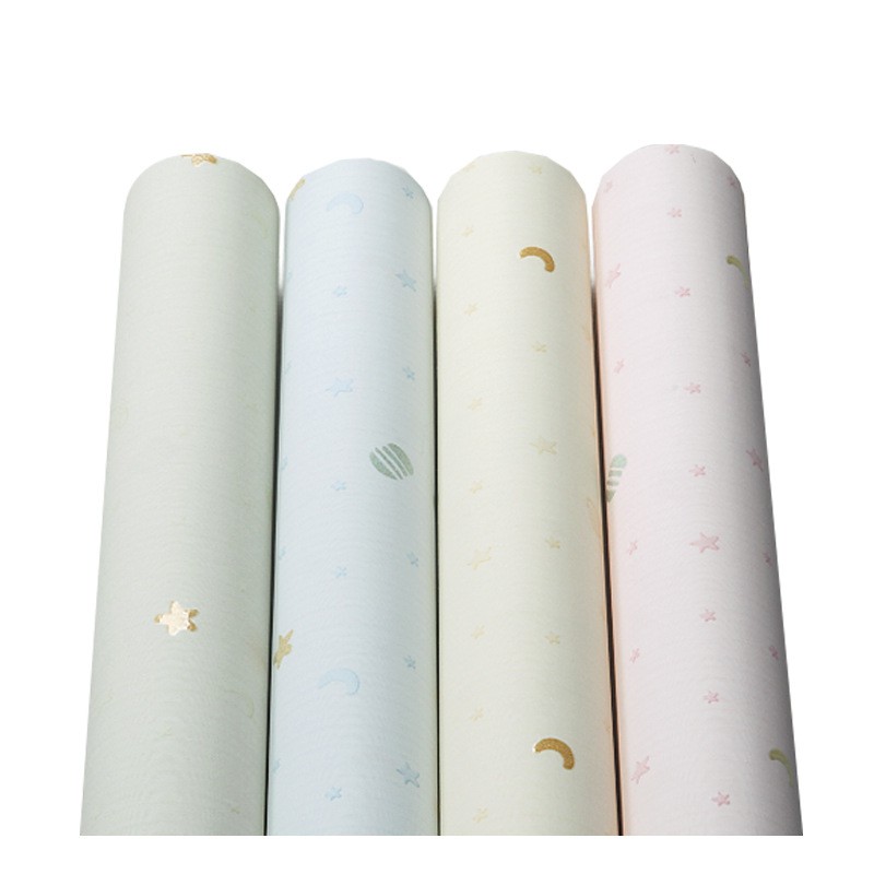 53cm * 9.5m wallpaper Non-self-adhesive non-woven Hình nền không dệt Chất kết dính Sao mặt trăng hình nền trẻ em bầu trời đêm xanh Bé trai phòng ngủ không dệt hình nền hoạt hình công chúa