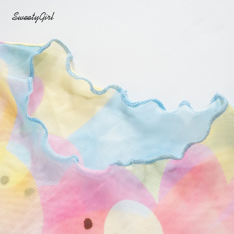 Áo Tank Top Cổ Tròn In Họa Tiết Hoạt Hình Dễ Thương Thời Trang 2022 Cho Nữ