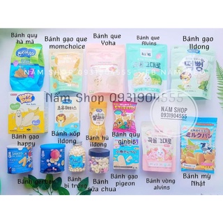 Bánh ăn dặm cho bé bánh gạo, pigeon, gerber, ildong các loại từ 6 tháng