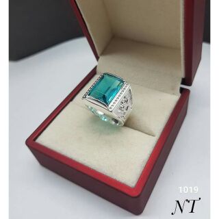 Nhẫn bạc ta cho Nam mặt đá vuông