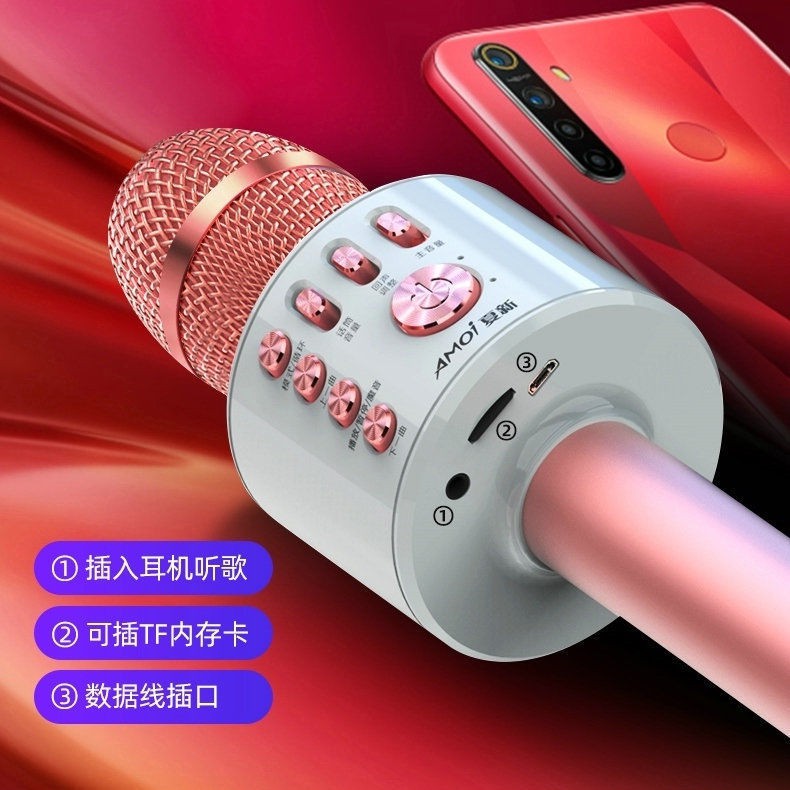 Bộ Micro Karaoke K5 Kết Nối Bluetooth Không Dây Chất Lượng Cao