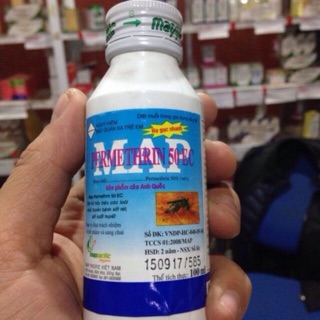 [Sỉ 10 lọ] Thuốc phun muỗi, tẩm màn Bộ Y tế khuyên dùng Permethrin 50EC chai 100ml