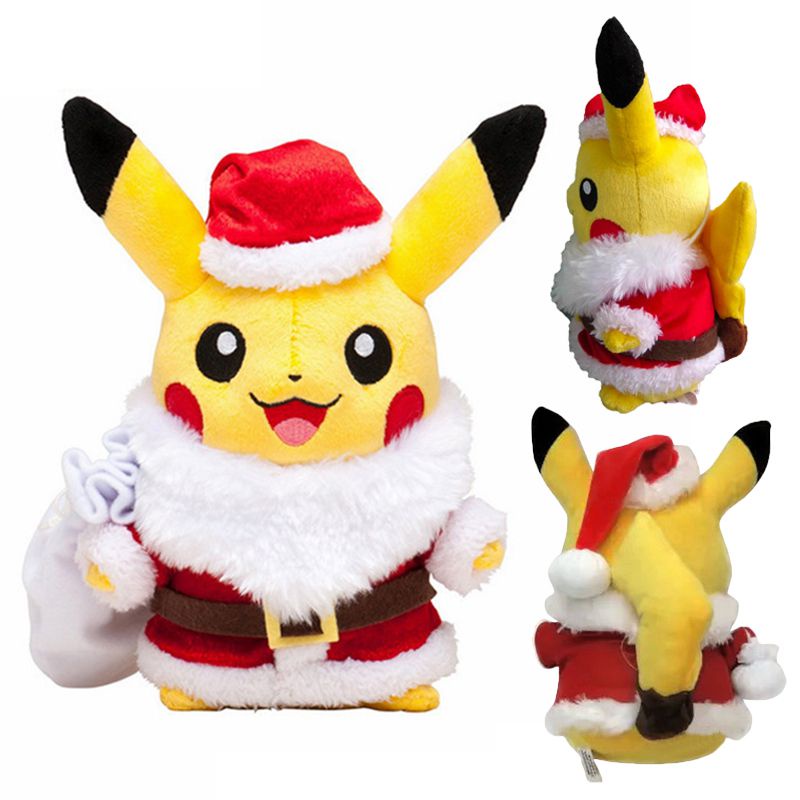 Pikachu Pokemon Mặc Áo Khoác Ông Già Noel Nhồi Bông Đáng Yêu