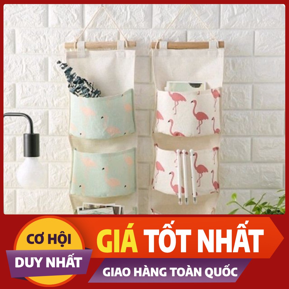 Giỏ vải treo tường, túi treo tường đa năng 3 ngăn 2355 nguyễn kim