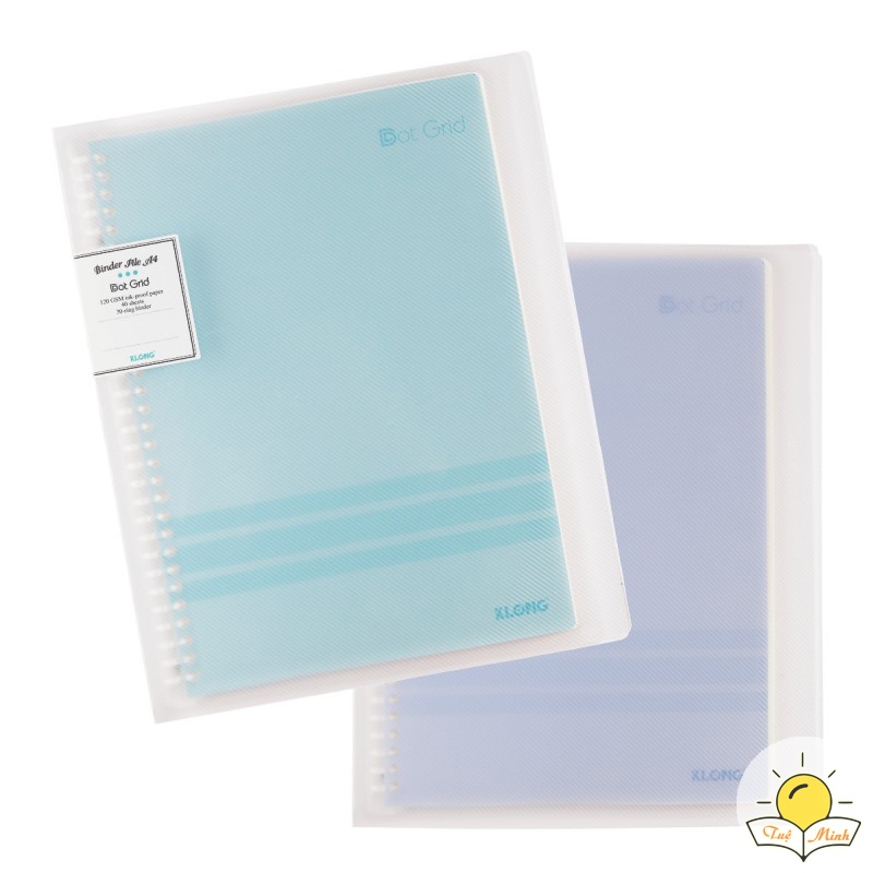 Sổ còng nhựa Klong A4 40 tờ Dot grid Ms 555  [Chọn Màu] binder Klong kèm 5 tab phân trang dễ refill giấy