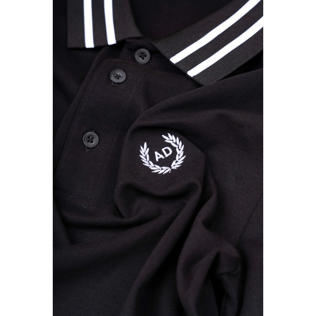 ÁO POLO NAM ADAM STORE ĐEN MIX VIỀN TRẮNG AP102D