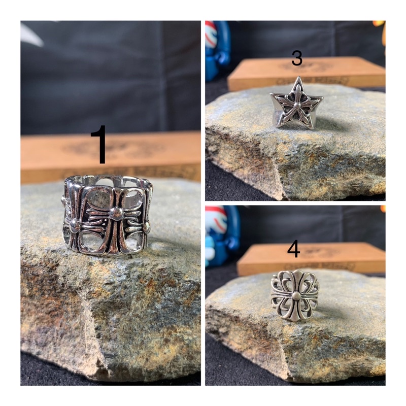 Combo 3 nhẫn chrome heart hợp kim titan cao cấp.