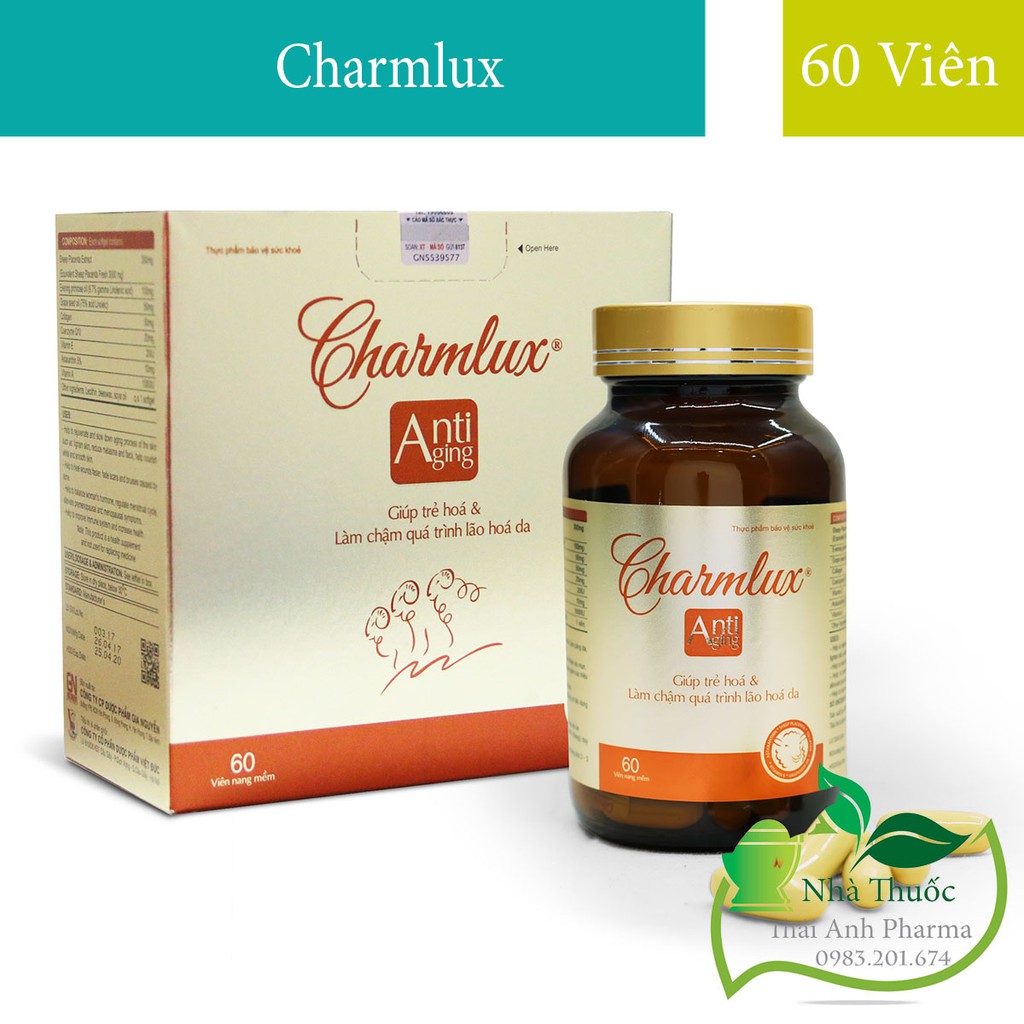 Charmlux Anti-Aging Viên Uống Nhau Thai Cừu