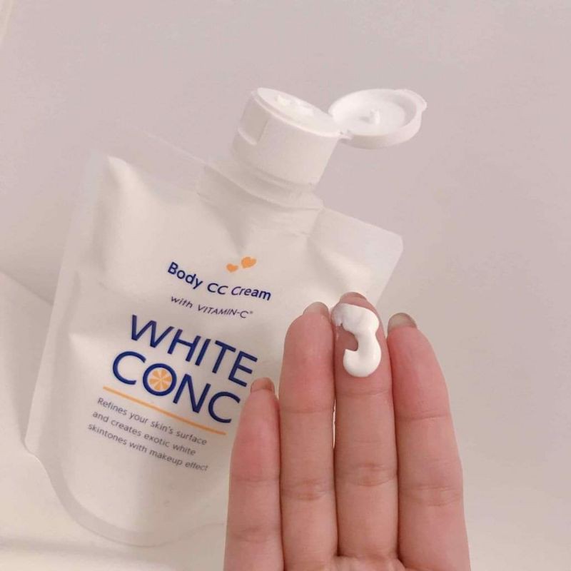 Sữa dưỡng thể trắng da White Conc Body White CC Cream Nhật Bản túi 200g - Dưỡng trắng da, mờ vết thâm, chống lão hóa