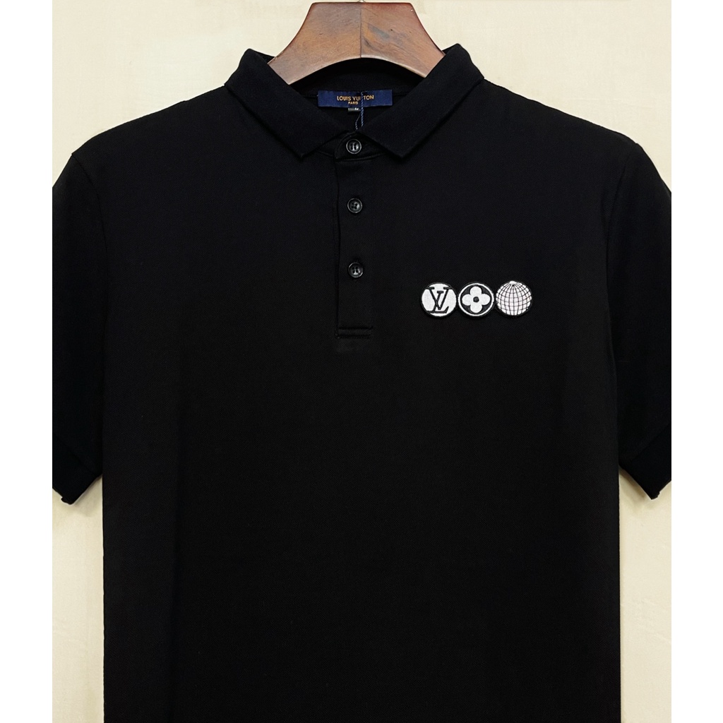 Áo thun polo cotton tay ngắn thêu logo L0uis Vu1tt 2021