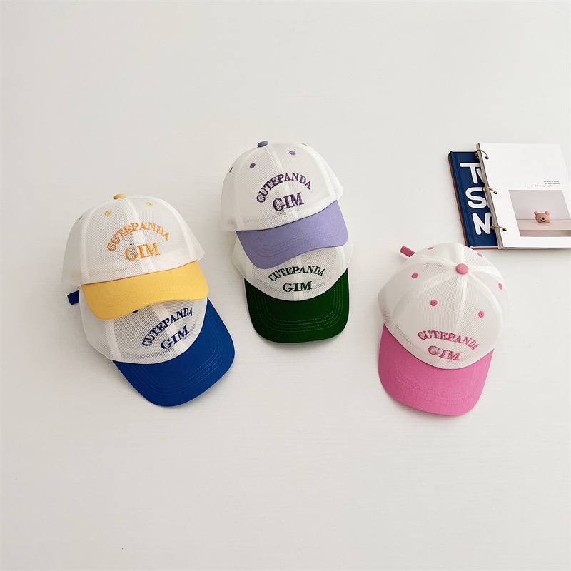 Mũ Lưỡi Trai Phối Lưới Thêu Chữ Màu Sắc Ngọt Ngào Thời Trang Cho Bé