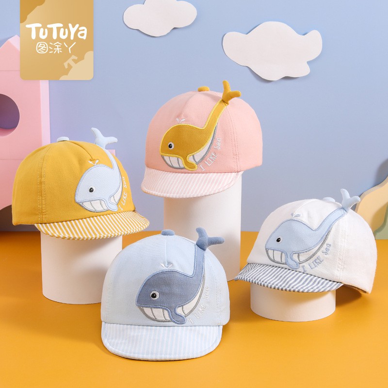 Mũ vải nón vải hình dáng lưỡi trai bẻ cong điều chỉnh được rộng chật cho bé trai bé gái 1 tới 5 tuổi