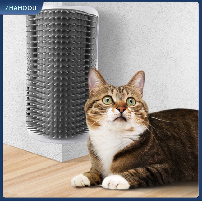 ☃Nhà☃ Lược Chải Lông Massage Cho Mèo Gắn Góc Tường Giặt Được