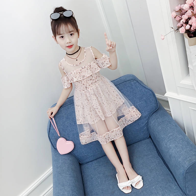 Đầm Chiffon Phối Ren Phong Cách Hàn Quốc Thời Trang Mùa Hè Hàng Mới Cho Bé Gái